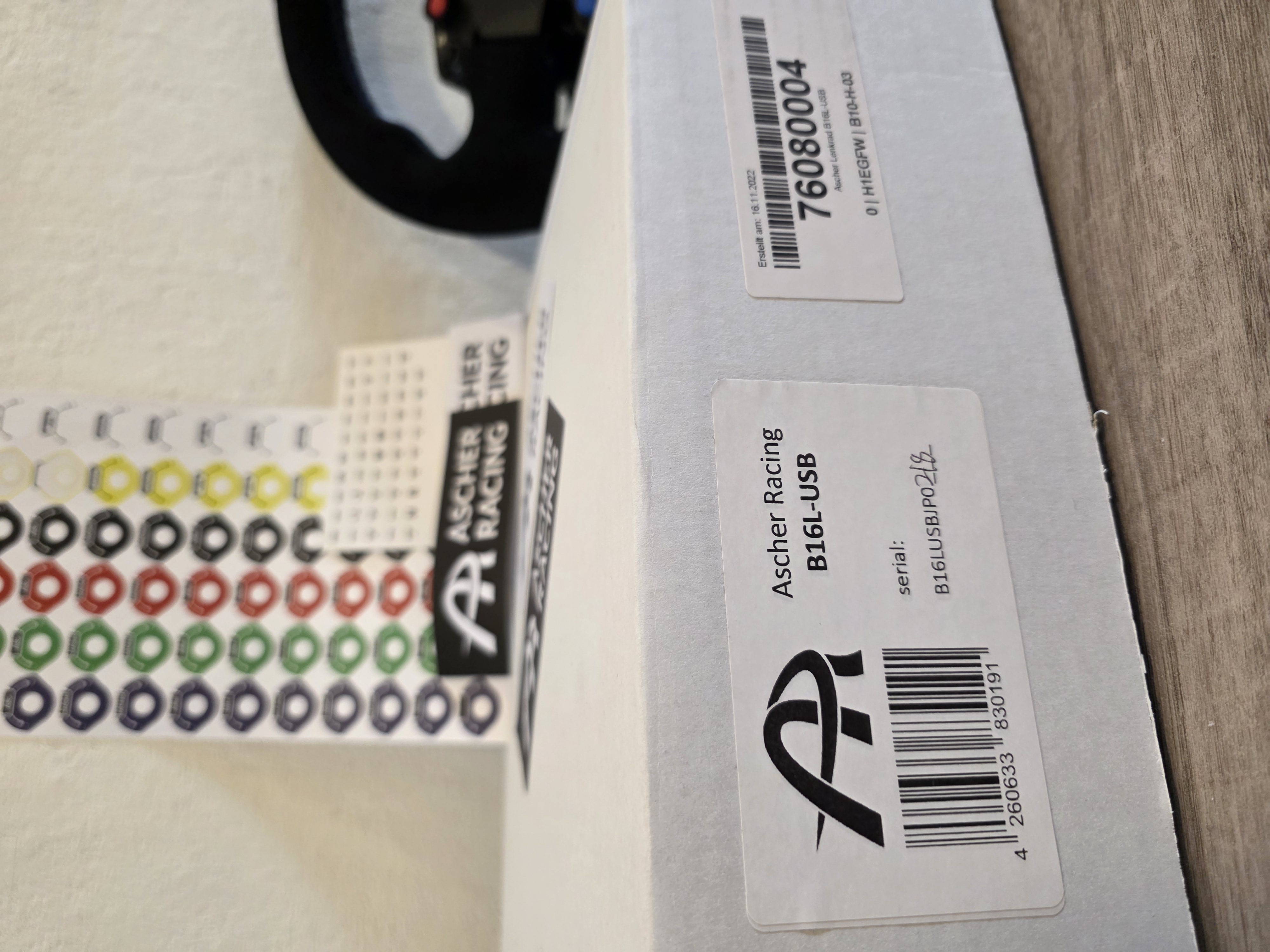 Ascher Racing B16L-USB + SC QR + Densu Lenkradkranz
