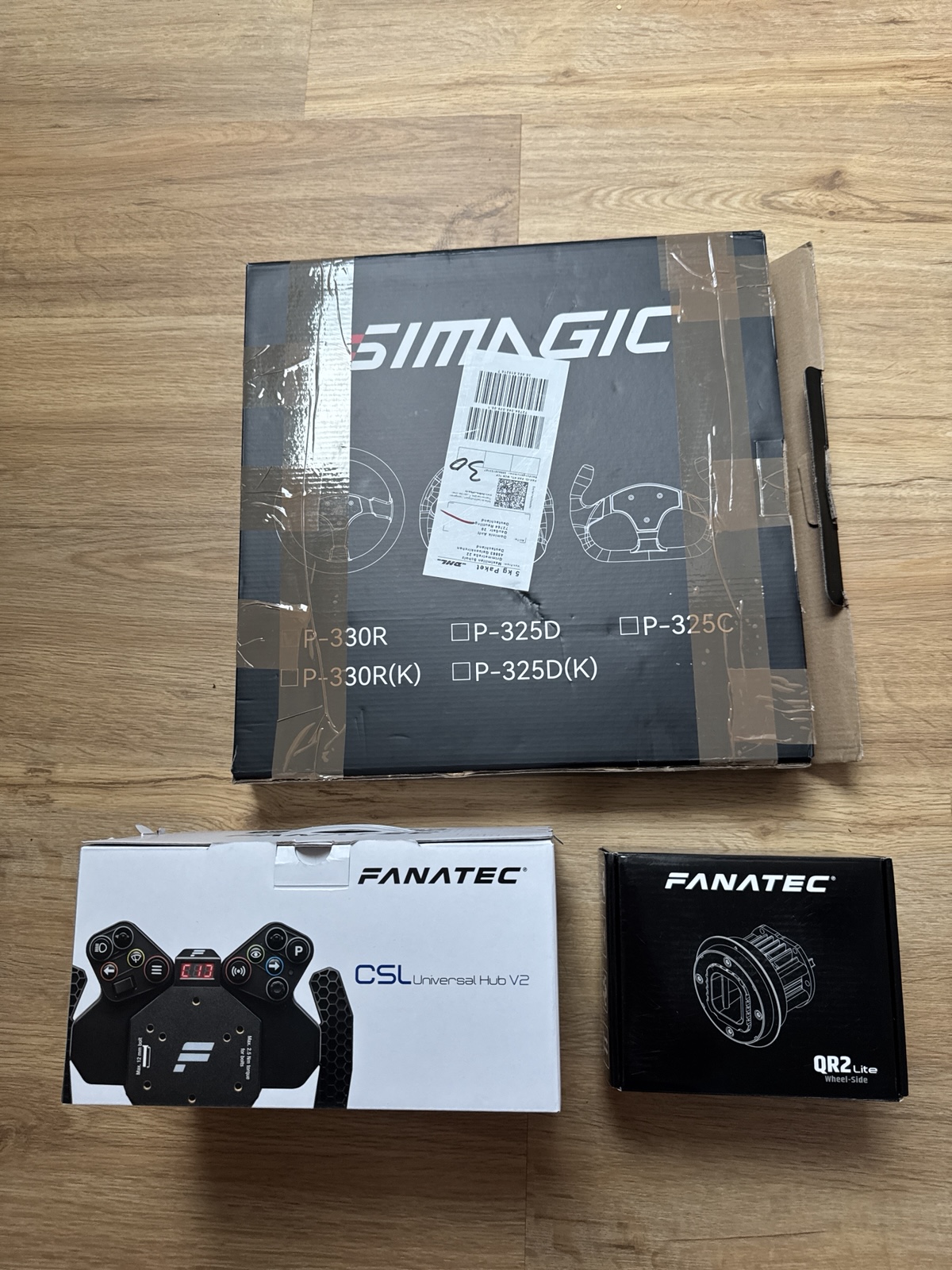 Fanatec CSL UNIVERSAL HUB V2 QR2 plus Simagic Lenkrad