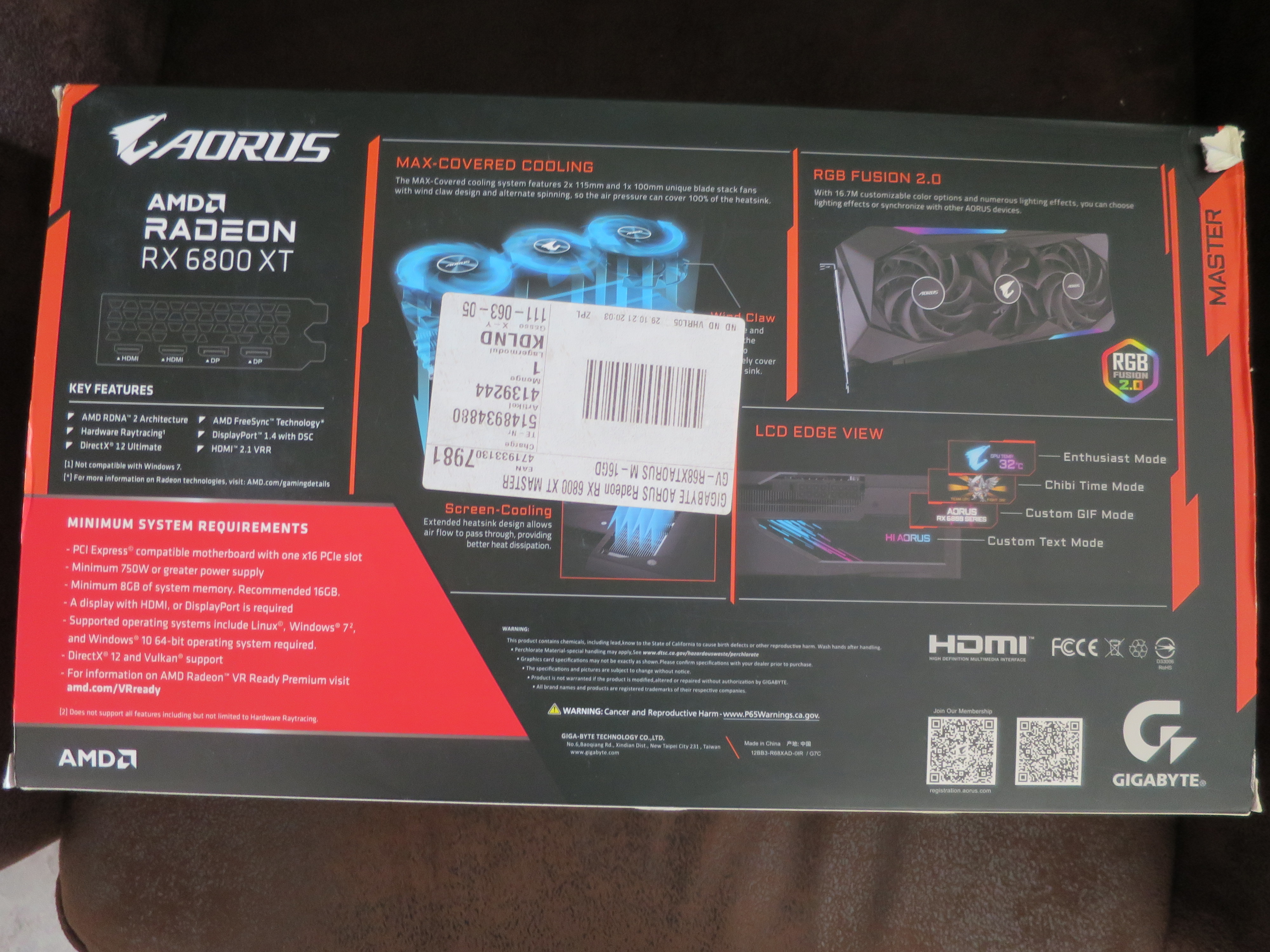 Gigabyte RX 6800 XT Aorus Master